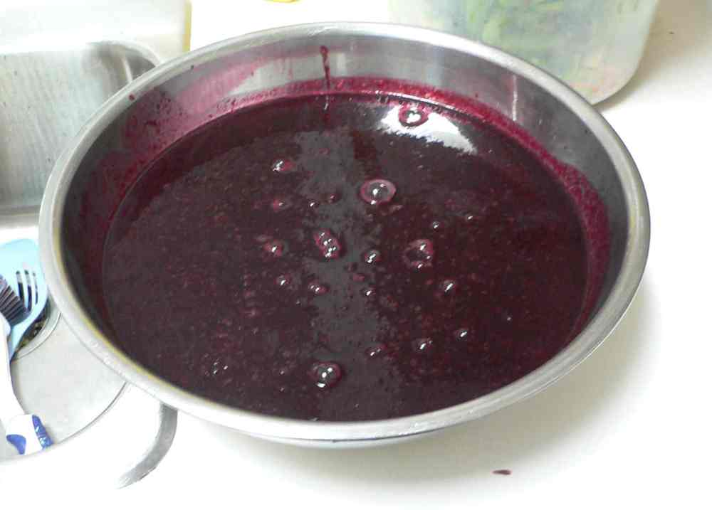 Oregon Grape Jam -- Juice and Pulp